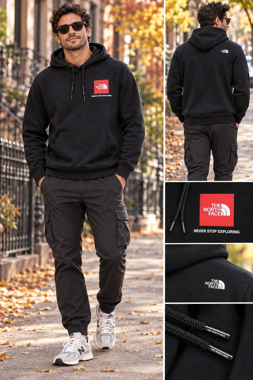 The North Face Men’s Never Stop Exploring Red Box Hoodie Black L NF0A7ZGX